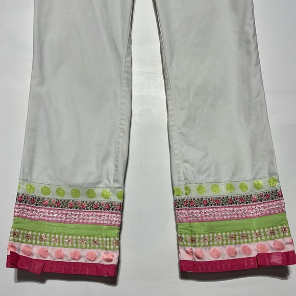 Lilly Pulitzer White Trendy Jean Ribbon White Label Denim Jeans Size 2 - Picture 3 of 10